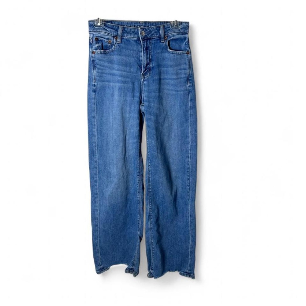 American Eagle Jeans Womens 000 Blue Super High Rise Baggy Wide Leg Light Wash‎